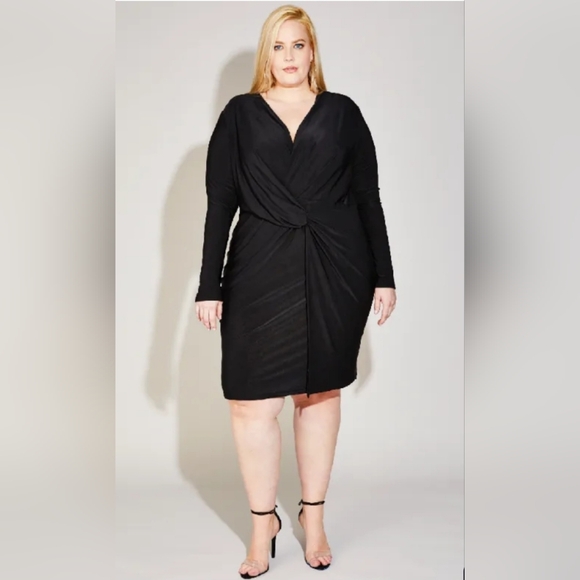 Serena Williams Dresses & Skirts - NWT SERENA‎ WILLIAMS Black Twisted Front Dress - Size 2X